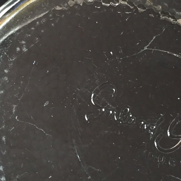 Inland Glass Serving Mixing Bowl Clear Pressed Textured Base Handles Vintage - Picture 12 of 12